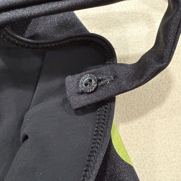 Gucci Black One-Piece Swimsuit with Neon Green Logo and Red-Green Stripe - Picture 8 of 11